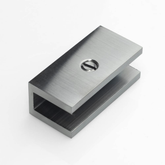 Frameless shower glass U BRACKET SQUARE 10mm glass - Brushed Gunmetal