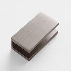 Frameless shower glass U BRACKET SQUARE 10mm glass - Brushed Nickel