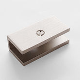 Frameless shower glass U BRACKET SQUARE 10mm glass - Brushed Nickel