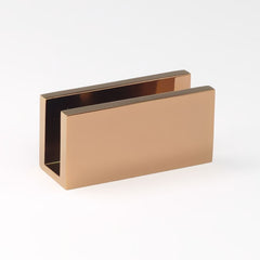 Frameless shower glass U BRACKET SQUARE 10mm glass - Rose Gold / Copper