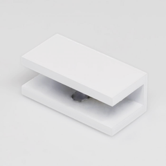 Frameless shower glass U BRACKET SQUARE 10mm glass - Brushed White