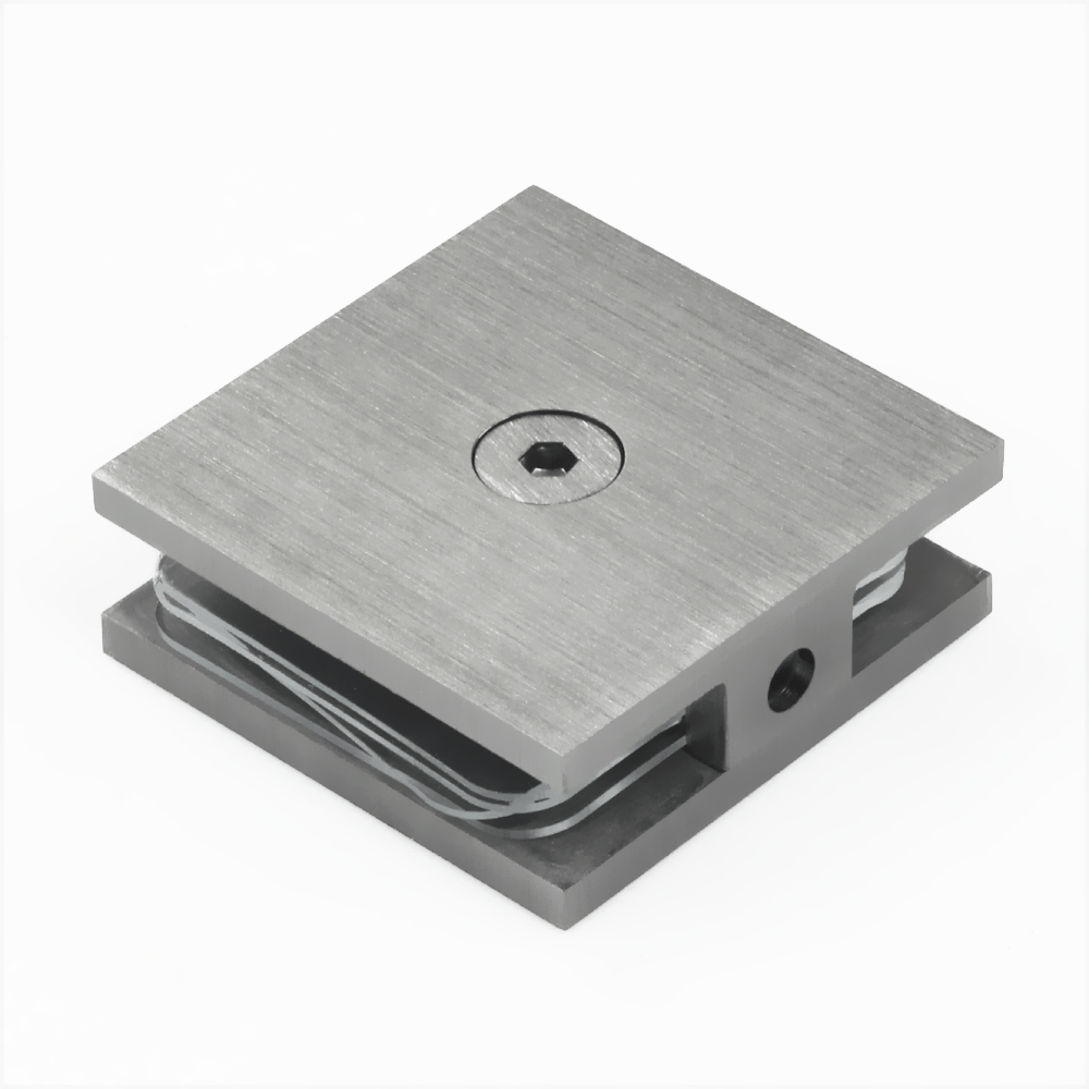 Frameless Shower Glass - U BRACKET - GLASS TO WALL - MECHANICAL FIXING 90 Degrees - BRUSHED GUNMETAL - Image 1