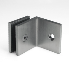 FORGE HARDWARE SQUARE BRACKET - GLASS TO WALL - 90 Degrees - BRUSHED GUNMETAL - Image 1