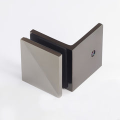 FORGE SHOWER SCREEN SQUARE BRACKET - GLASS TO WALL - 90 Degrees - POLISHED GUNMETAL - Image 2