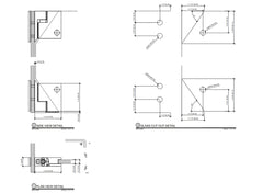 Brushed Bronze Zero Shower Screen Hinge Set,