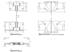 Brushed Bronze Zero Shower Screen Hinge Set,