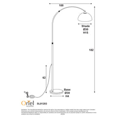 Marmo Arc Floor Lamp with Marble Base styled in a room