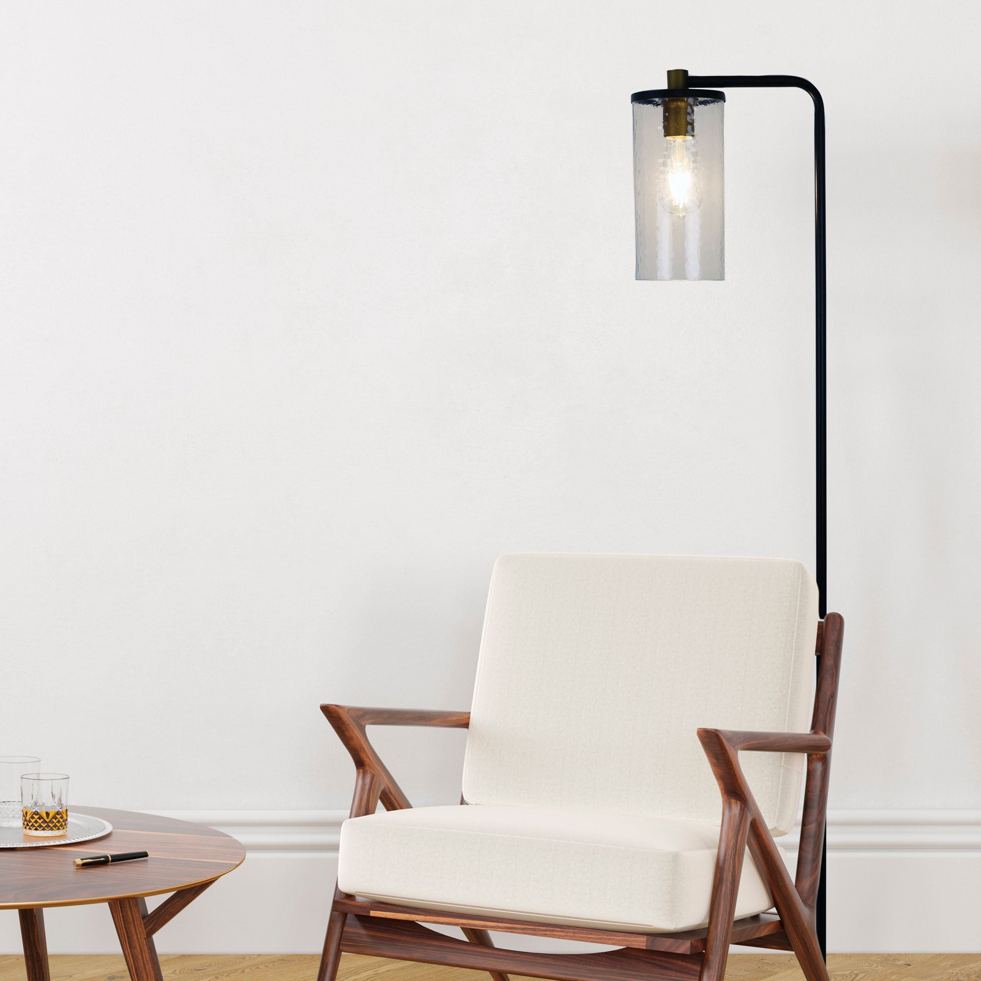 Raymont Floor Lamp styled in a room