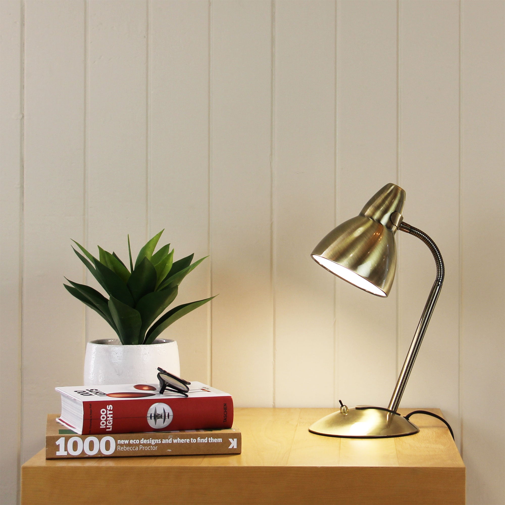 Trax Classic Gooseneck Desk Lamp styled in a room