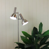 Vespa Mid-Century Twin Floor Lamp Brushed Chrome styled in a room