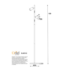 Ponte Adjustable Twin Floor Lamp Black and Satin Brass product image 3