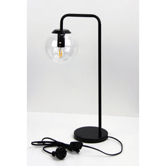 Newton Contemporary Clear Glass Lamp Black product image 2