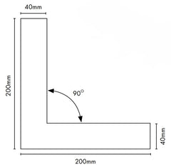 VISOR Balustrade - Aluminium 90 Degrees Joiner for Handrail Friction Insert - 200x200x1.2mm - Image 2