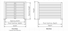 Wheelie Bin Storage - Without Lid, Aluminium Slat Storage Enclosure, Bin Storage, Choose your size and colour