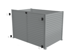 Wheelie Bin Storage - Without Lid, Aluminium Slat Storage Enclosure, Bin Storage, Choose your size and colour