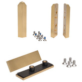 Satin Brass Zero Hinge Accessory Kit for 90 Degrees & 45 Degrees Applications