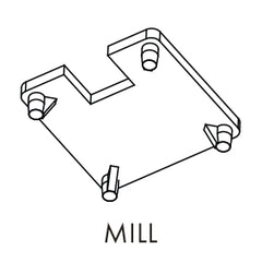 Australis 50 × 50 mm Notched Post Top Plate, Semi frameless notched post cap