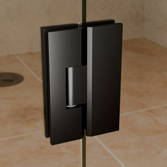 Portrait Glass to Glass Shower Screen Hinge to Suit 10mm Glass - Matt Black