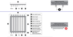 Aluminium Batten Pedestrian Gate, Custom cut to size. Up to 1200mm high x 1000mm wide