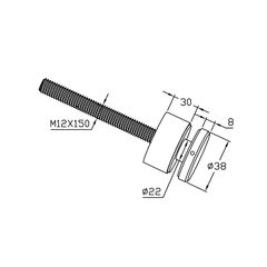 BF11503830S – Glass Anchor Slimline 38mm Diameter x 30mm Spacer SSS – supplier gallery view 3