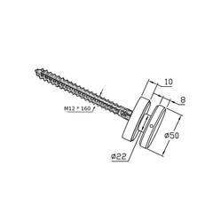 BF11505010TB – Glass Anchor Slimline 50mm Diameter x 10mm Spacer TIMBER FIX BLK – supplier gallery view 2