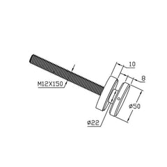 BF11505010B β Glass Anchor Slimline 50mm Diameter x 10mm Spacer BLK β supplier gallery view 3