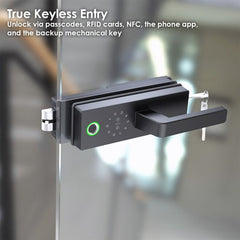 FHFEGLHDLG6A – Biometric Frameless Glass Office Door Handle Smart Lock H1 WiFi – supplier gallery view 4