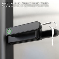 FHFEGLHDLG7A – Biometric Frameless Glass Office Door Handle Smart Lock H2 Bluetooth – supplier gallery view 4
