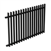 Aluminium Blade Fence Panel- - 1700Wx1000H Black, Batten Fence Panel