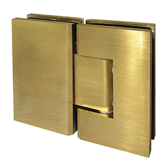 Frameless Glass 3 Panel Inline Wall to Wall Shower Screen - 2000mm high, 10mm Toughened Glass - Brushed Brass