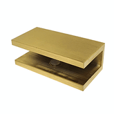 Perth Series - Frameless Shower Screen Wall Bracket Square No Drill Clamp for 10 mm Glass - Brushed Brass