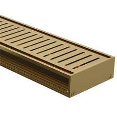 Drainlab - Linear Drain Slotted Grate - 1200mmL x 35mmH - Brushed Gold / Brass