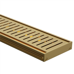 Drainlab - Linear Drain Slotted Grate - 3600mmL x 20mmH - Gold / Brushed Brass