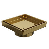 Stainless Steel - Floor Waste Tile Insert - 131mmW x 131mmL x 20mmH - Gold/Brass PVD