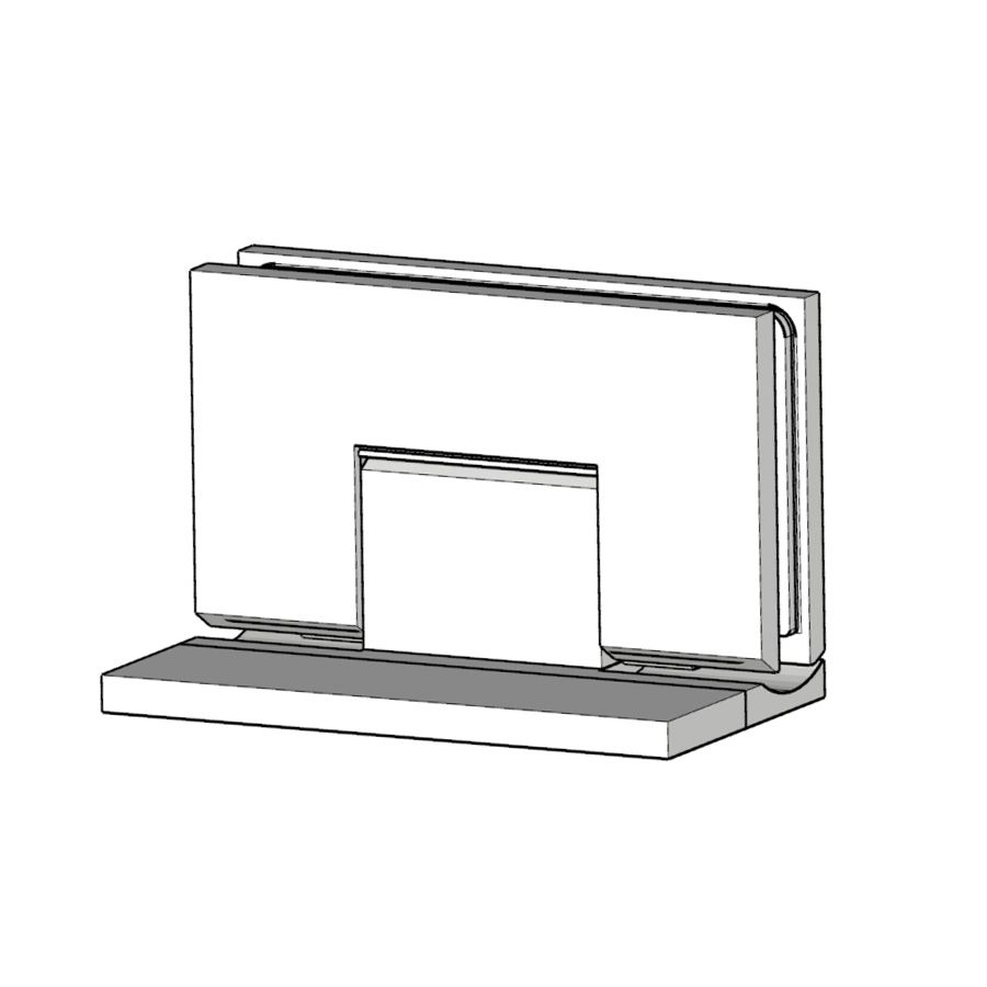 Forge Frameless Shower Hinge Heavy Duty Adjustable Glass to Wall L-Shape 90 Degrees - Brushed Rose Gold - Image 1