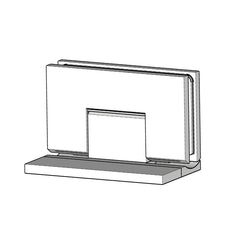 Forge Frameless Shower Hinge Heavy Duty Adjustable Glass to Wall L-Shape 90 Degrees - Antique Brass - Image 1