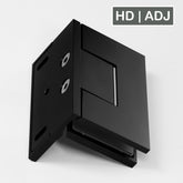 Forge Frameless Shower Hinge Heavy Duty Adjustable Glass to Wall L-Shape 90 Degrees - Black
