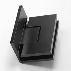 Forge Frameless Shower Hinge Heavy Duty Adjustable Glass to Wall L-Shape 90 Degrees - Black - Image 2