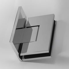 Forge Frameless Shower Hinge Heavy Duty Adjustable Glass to Wall L-Shape 90 Degrees - Chrome