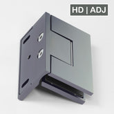 Forge Frameless Shower Hinge Heavy Duty Adjustable Glass to Wall L-Shape 90 Degrees - Gunmetal Grey
