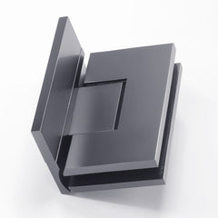 Forge Frameless Shower Hinge Heavy Duty Adjustable Glass to Wall L-Shape 90 Degrees - Gunmetal Grey - Image 2
