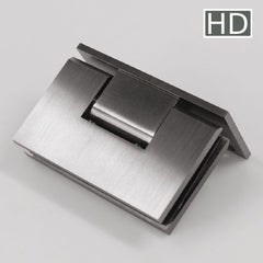 FORGE SHOWER HINGE - HEAVY DUTY - GLASS TO WALL - L-SHAPE - 90 Degrees - BRUSHED GUNMETAL - Image 1