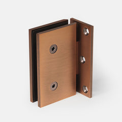 FORGE Shower Hinge Glass to Wall L-Shape 90 Degree with One Way Door Stopper Brushed Rose Gold / Copper