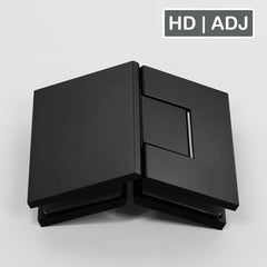 Forge Frameless Shower Hinge Heavy Duty Adjustable Glass to Glass 135 Degrees - Black - Image 1