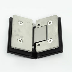 Forge Frameless Shower Hinge Heavy Duty Adjustable Glass to Glass 135 Degrees - Black - Image 3