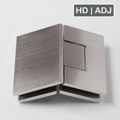 Forge Frameless Shower Hinge Heavy Duty Adjustable Glass to Glass 135 Degrees - Brushed Nickel - Image 1