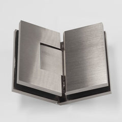 Forge Frameless Shower Hinge Heavy Duty Adjustable Glass to Glass 135 Degrees - Brushed Nickel - Image 2