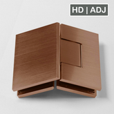Forge Frameless Shower Hinge Heavy Duty Adjustable Glass to Glass 135 Degrees - Brushed Rose Gold
