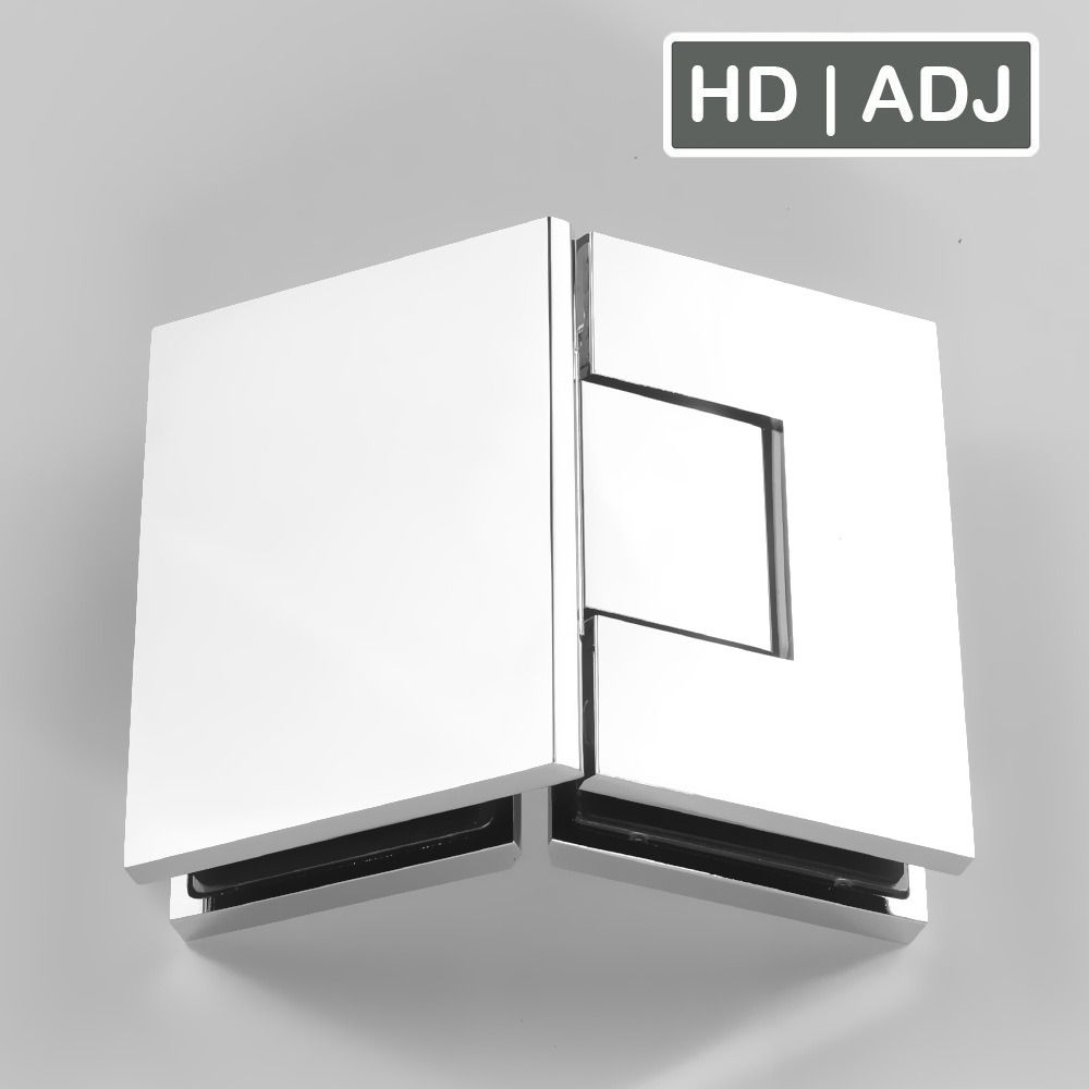 Forge Frameless Shower Hinge Heavy Duty Adjustable Glass to Glass 135 Degrees - Chrome - Image 1