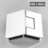 Forge Frameless Shower Hinge Heavy Duty Adjustable Glass to Glass 135 Degrees - Chrome